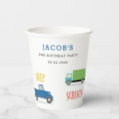 ビープホントウートラック誕生日パーティー紙カップ 紙コップ (正面)