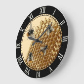 ビープリント、ハニカムイラストレーション、ヴィンテージ ラージ壁時計 (傾斜)