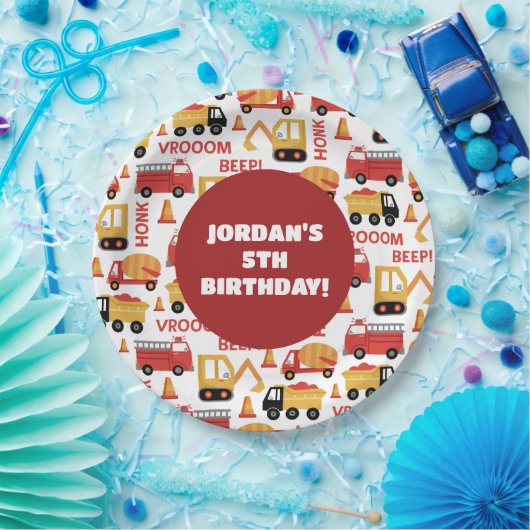 ビープ音が鳴る!トラック ペーパープレート (パーティー)