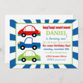 ビープ音のビープ音の誕生日パーティーの招待 招待状 (正面/裏面)
