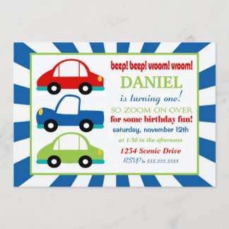 ビープ音のビープ音の誕生日パーティーの招待 招待状