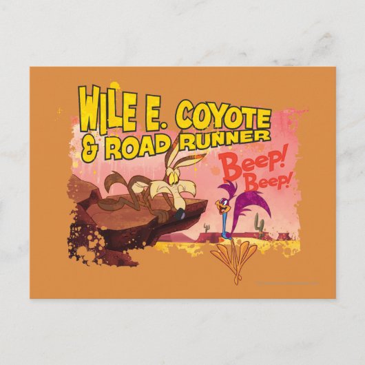 ビープ音™ビープ音が鳴るWILE E. COYOTE™ & ROAD™ ポストカード (正面)
