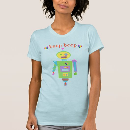 ビープ鳴り可愛いロボットTシャツ Tシャツ (正面)