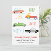 ビープ·ホンク·ウー·ウィー·キッド誕生日パーティーの招待 招待状 (スタンド正面)