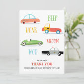 ビープ·ホンク·ウー·キッドの誕生日サンキューカード 招待状 (スタンド正面)