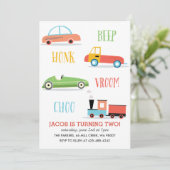 ビープ・ホンクChooo Kidの誕生日パーティーの招待状 招待状 (スタンド正面)