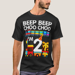 ビープBeep Choo Choo Im 2 Train 2nd Birthdayパーティー Tシャツ