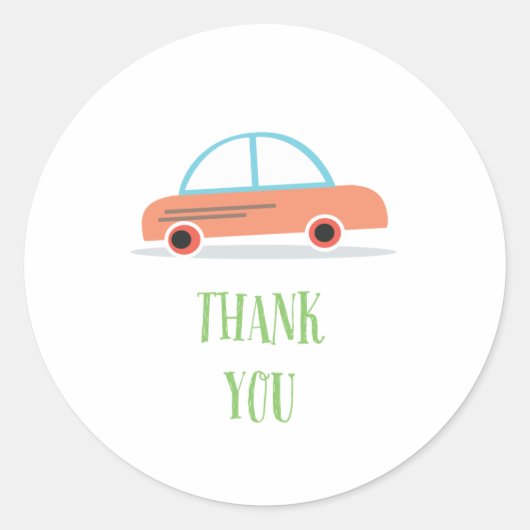 ビープHonk Kidの男の子の誕生日パーティーのお気に入りステッカー ラウンドシール (正面)