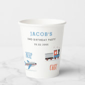 ビープVroom woo飛行機2誕生日パーティー紙カップ 紙コップ (正面)