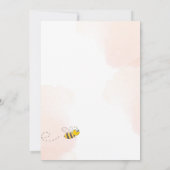 ビーベイビーシャワーひまわり白バラ金ゴールド 招待状 (裏面)