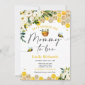 ビーベイビーシャワー招待状イエローモマムトゥビー 招待状 (正面)