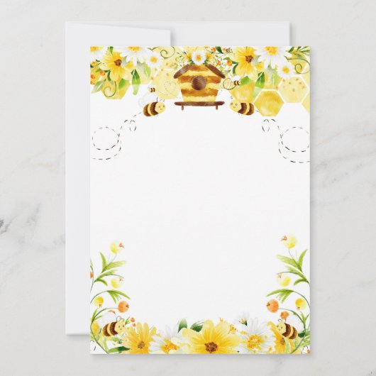 ビーベイビーシャワー招待状イエローモマムトゥビー 招待状 (裏面)