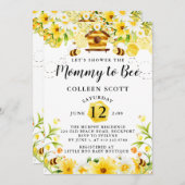 ビーベイビーシャワー招待状イエローモマムトゥビー 招待状 (正面/裏面)