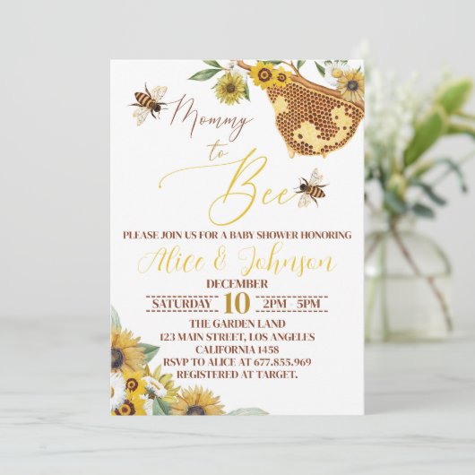 ビーベイビーシャワー招待状ママママトゥビー 招待状 (スタンド正面)