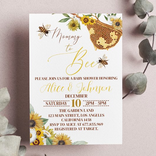 ビーベイビーシャワー招待状ママママトゥビー 招待状