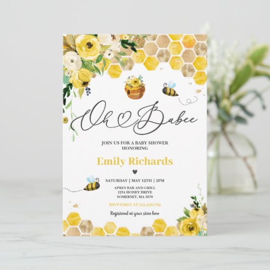 ビーベビーシャワーああベイビーママビーベイビーシャワー 招待状 (スタンド正面)