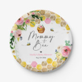 ビーベビーシャワーママへビーピンク春フローラ ペーパープレート (正面)