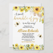 ビーベビーシャワー招待ボーイイエロー(昆虫)マルハナバチ 招待状 (正面)