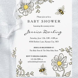 ビーベビーシャワー招待状のまわりにシャワー 招待状