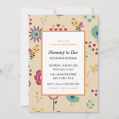 ビーベビーシャワー招待状ママへビーフローラ 招待状 (正面)