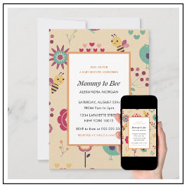 ビーベビーシャワー招待状ママへビーフローラ 招待状