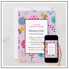 ビーベビーシャワー招待状ママへビーフローラ 招待状