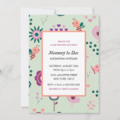 ビーベビーシャワー招待状ママへビーフローラ 招待状 (正面)