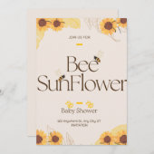 ビーベビーシャワー招待状春ひまわり 招待状 (正面/裏面)
