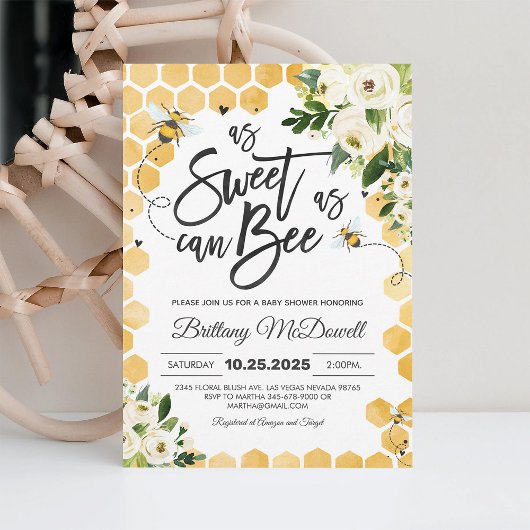 ビーベビーシャワー男女兼用招待状 招待状