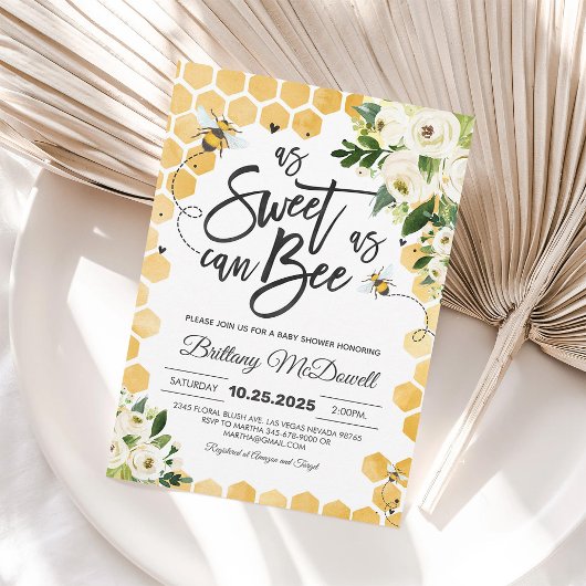 ビーベビーシャワー男女兼用招待状 招待状