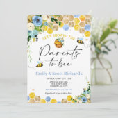 ビーベビーシャワー青いフローラの親からビーベビー 招待状 (スタンド正面)