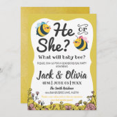 ビーベビーフローラ(昆虫)マルハナバチ彼または彼女が明かす  招待状 (正面/裏面)