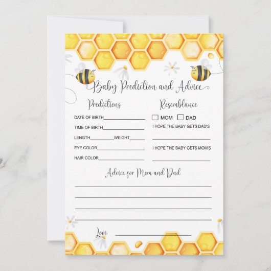 ビーベビー予測アドバイスカード 招待状 (正面)