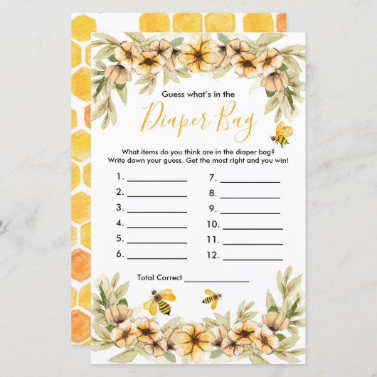 ビーベビー推測おむつバッグゲーム (正面/裏面)