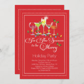 ビーホリデメリーーカクテルパーティの招待状 招待状 (正面/裏面)