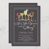 ビーホリデメリーーカクテルパーティの招待状 招待状 (正面/裏面)