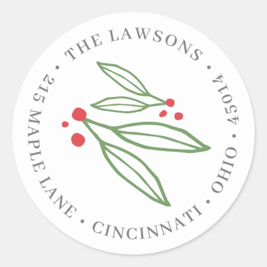 ビーホリデーメリーラウンド差出人住所ラベル ラウンドシール (正面)