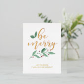 ビーホリメリーーモダンビジネスホリディフォイルカード 箔シーズンポストカード (立ち正面)