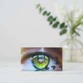 ビーホルダーソープディスペンサーと歯の目 名刺 (スタンド正面)