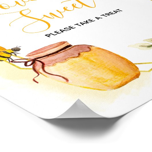 ビーボタニカルウォーター色の愛は甘いサイン ポスター (角)