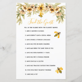 ビーボタニカルベイビーシャワーを見つけるゲストゲーム