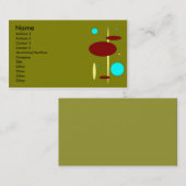 ビーボップのレトロのオリーブ色の名刺 名刺 (正面/裏面)
