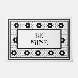 ビーマイニングバレンタインデーおもしろいタイルデザイン ドアマット