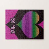 ビーマイニングバレンタインパープルハート ジグソーパズル (横)