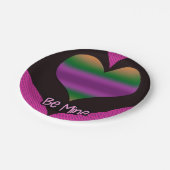 ビーマイニングバレンタインパープルハート ペーパープレート (アングル)