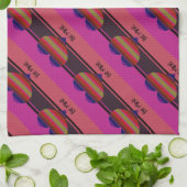 ビーマイニングバレンタインレインボーハート キッチンタオル (折り畳み)