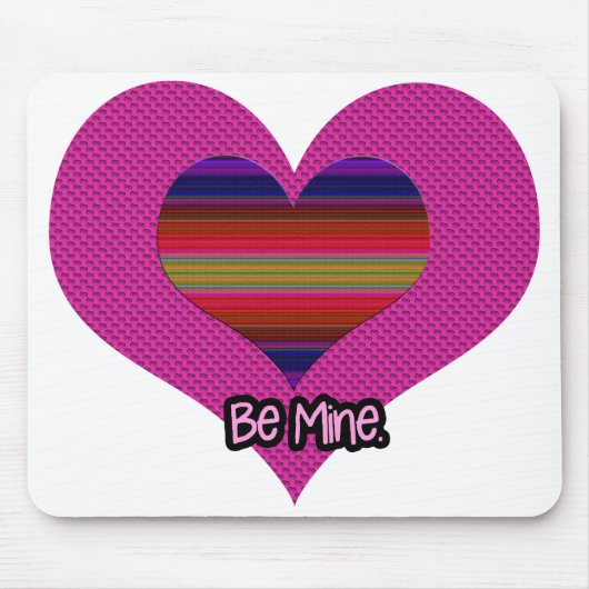 ビーマイニングバレンタインレインボーハート マウスパッド (正面)