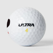 ビーマイニングバレンタインレッドストライプハート ゴルフボール (ロゴ)