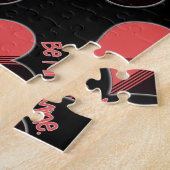 ビーマイニングバレンタインレッドストライプハート ジグソーパズル (側面)