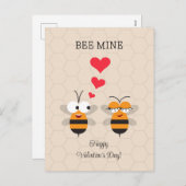 ビーマイネハネビーかわいいバレンタインデー シーズンポストカード (正面/裏面)